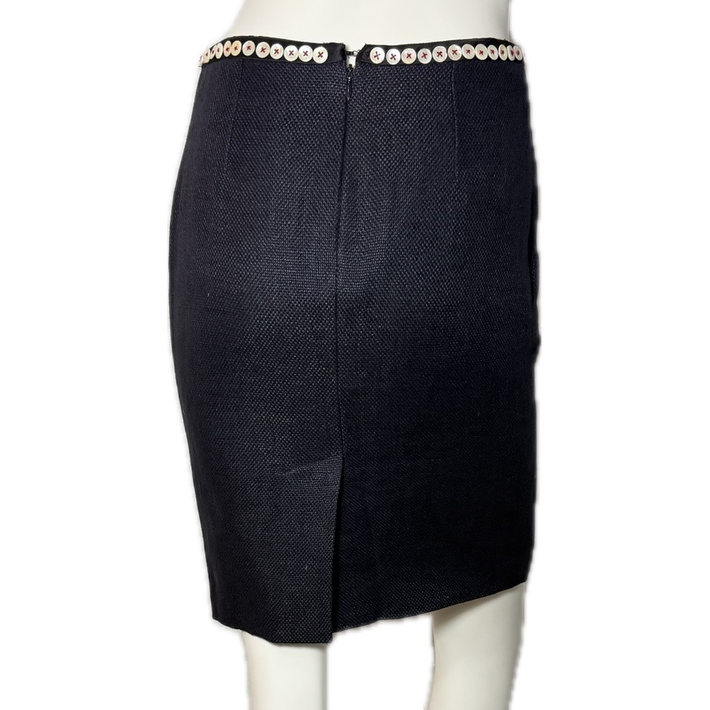 Alexander McQueen 2005 Archive Runway Indigo Linen Tailored Pencil Skirt 40 4-6 - Picture 12 of 15